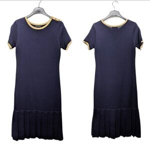 SUTTON STUDIO Drop Waist Pleated Nautical Dress 8